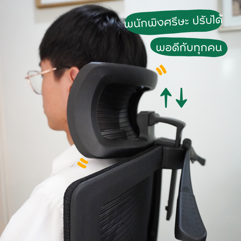 เก้าอี้สุขภาพ Mildly E-class หมอนรองสรีระปรับขึ้นลง